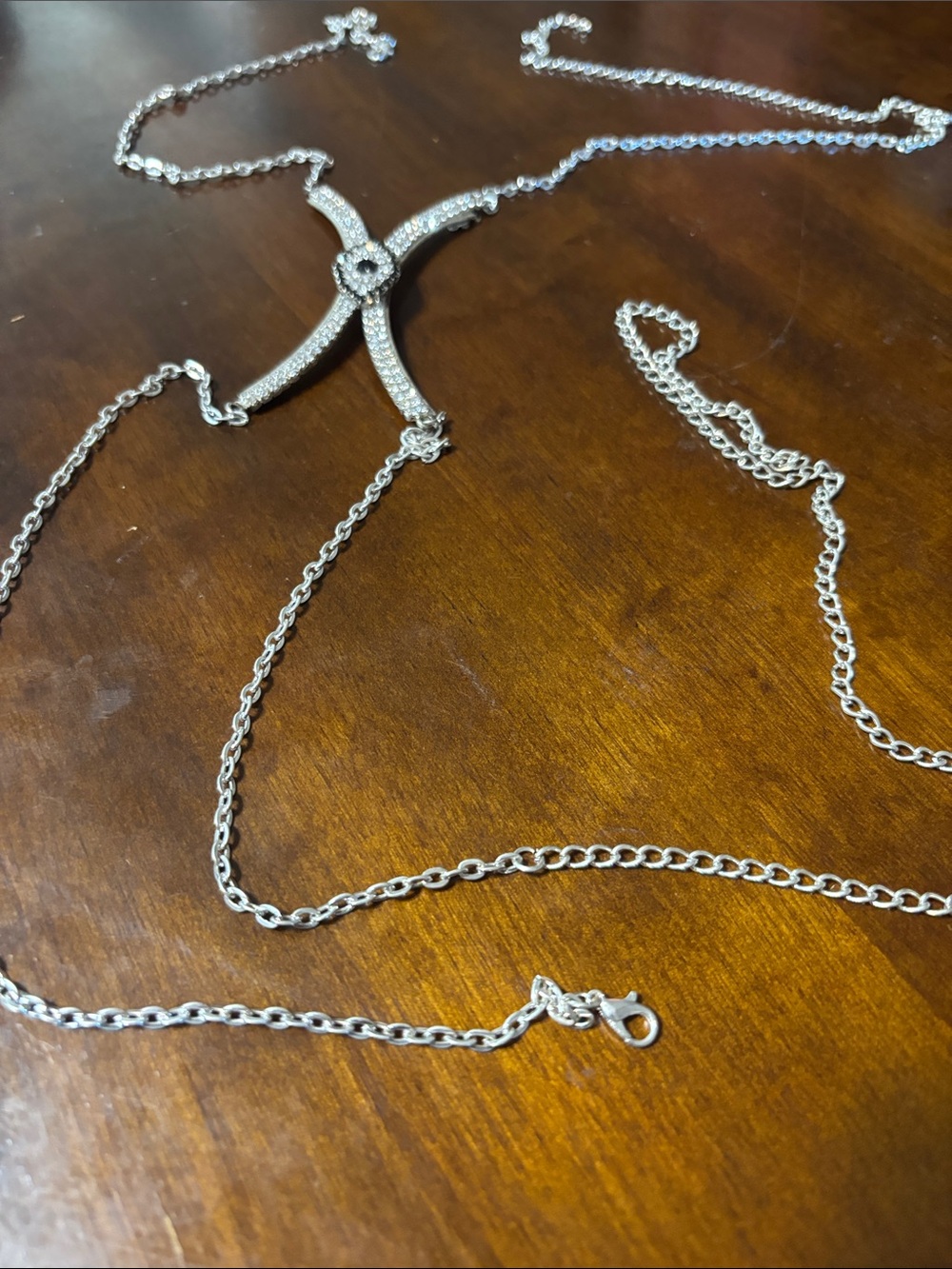 Silver Crystal Cross-Link Body Chain - Women Accessories